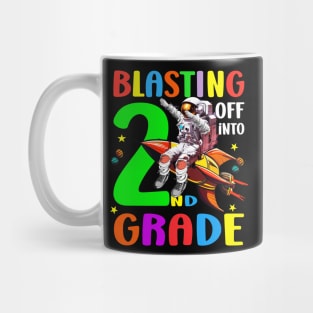 Blasting Off Into 2nd Grade Funny Back To School Boys Kids T-Shirt Mug